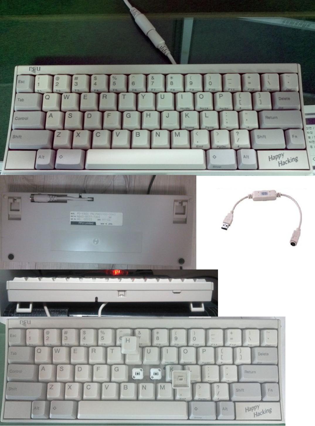 hhkb.JPG : 해피해킹 오리지널(초기모델) USB젠더 포함 7만 팝니다.